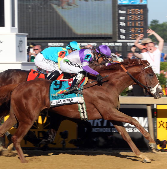 I'll Have Another  with Mario Gutierrez  up wins the 2012 Preakness for trainer Doug O'Neill and owner J Paul Reddam